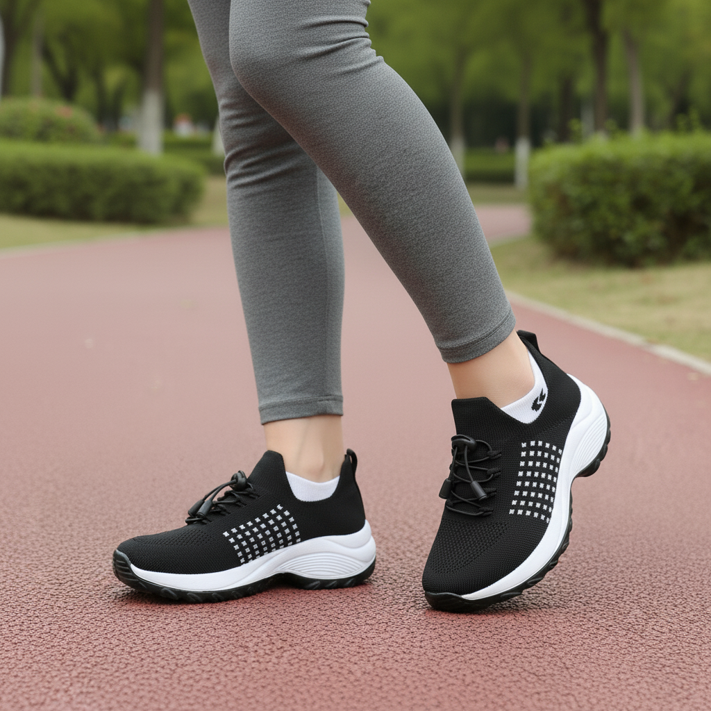 Ambulo Ortho Ergonomische Schuhe mit Dämpfung - Weiß Schwarz