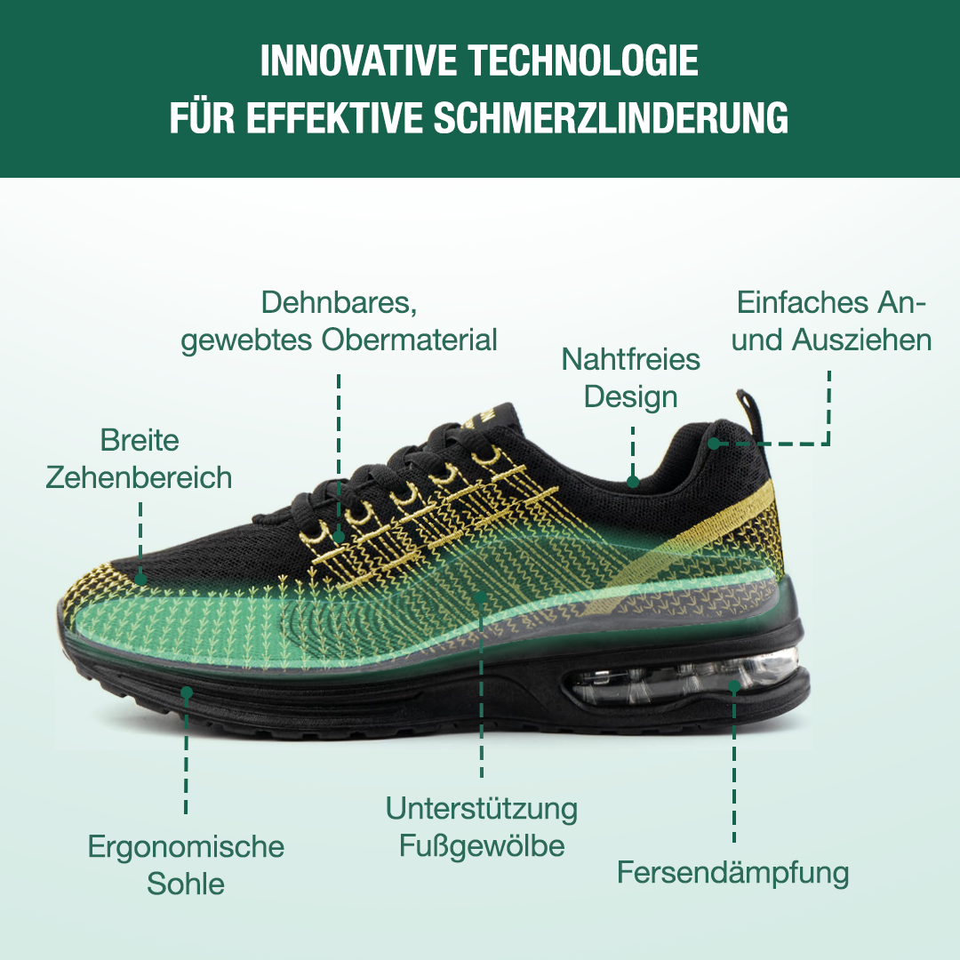 Hildaschritt Orthopädische Schuhe - Schwarz Gelb