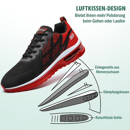 LuftFlex Orthopädische Schuhe Mesh - Rot Schwarz