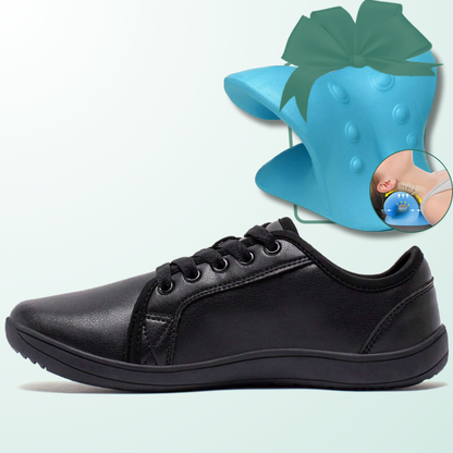 Lorry Vamp Barfußschuhe Leder Schwarz - Barfußglück und Nackenwohl