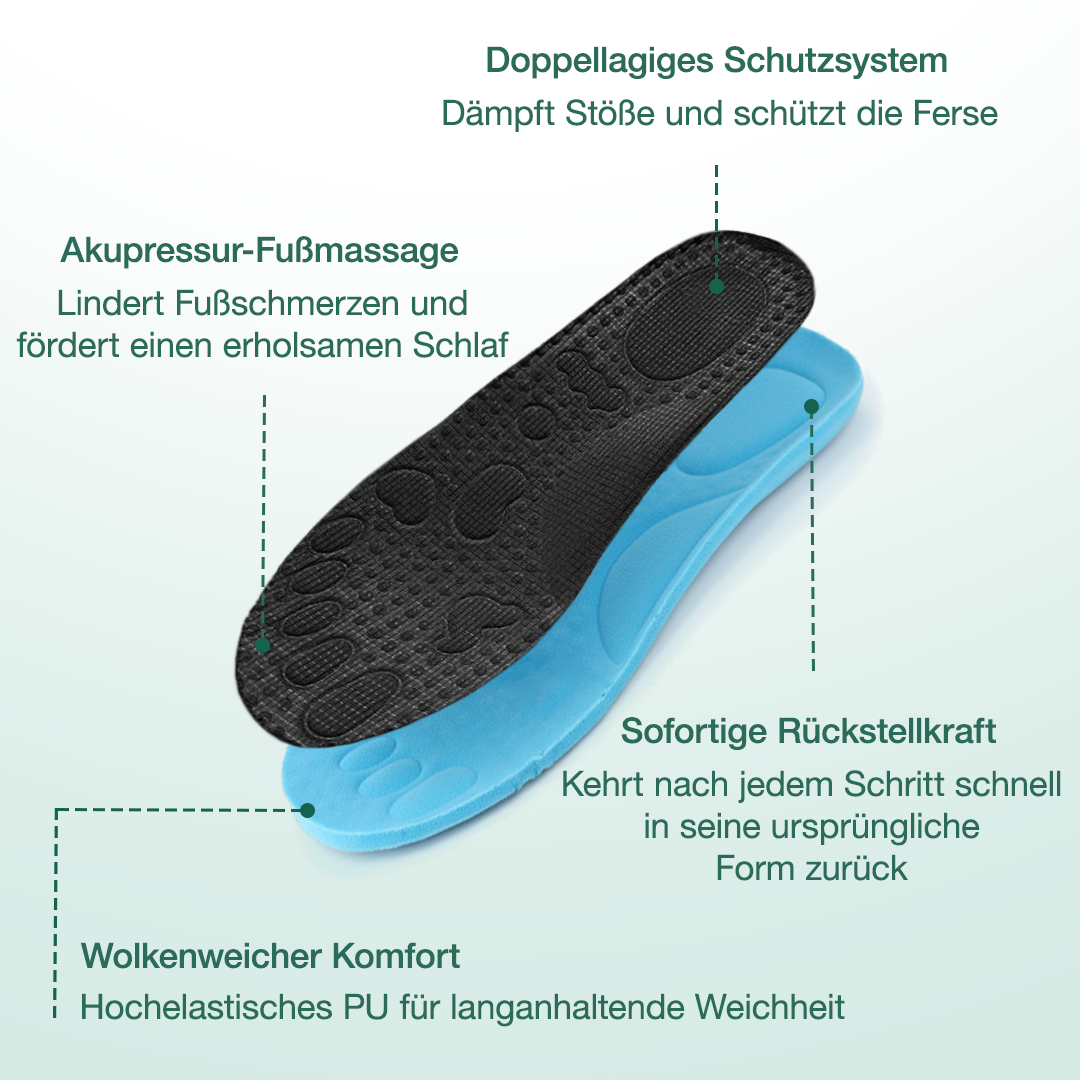 Ambulo Ergonomische Schuhe mit Dämpfung - Schwarz Grün