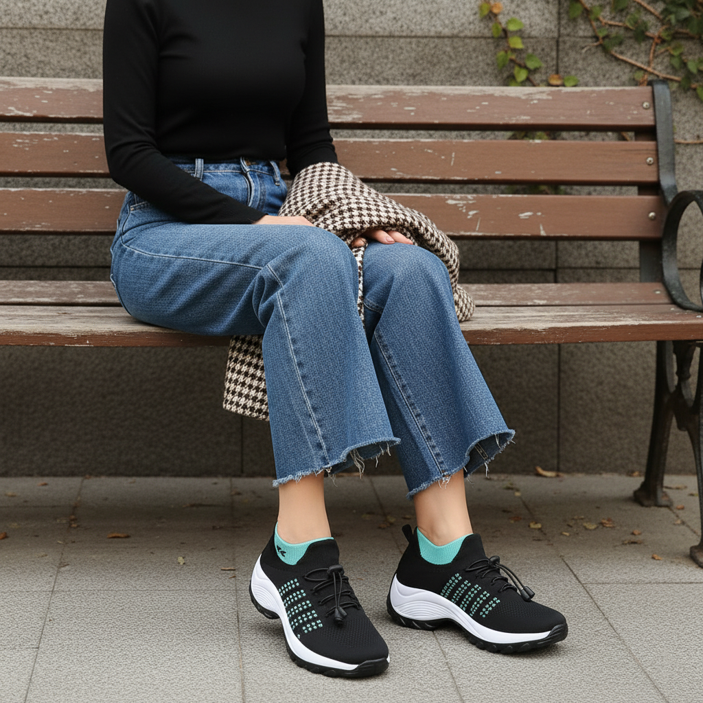 Ambulo Ergonomische Schuhe mit Dämpfung - Schwarz Grün