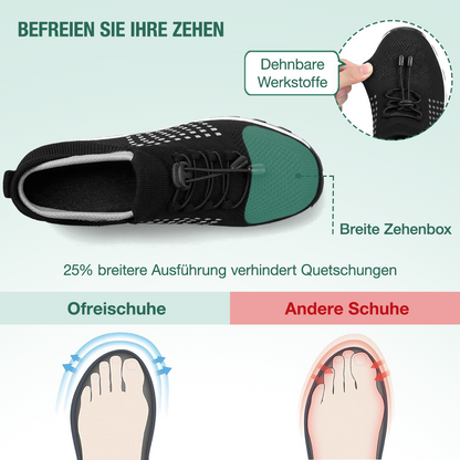 Ambulo Ortho Ergonomische Schuhe mit Dämpfung - Weiß Schwarz