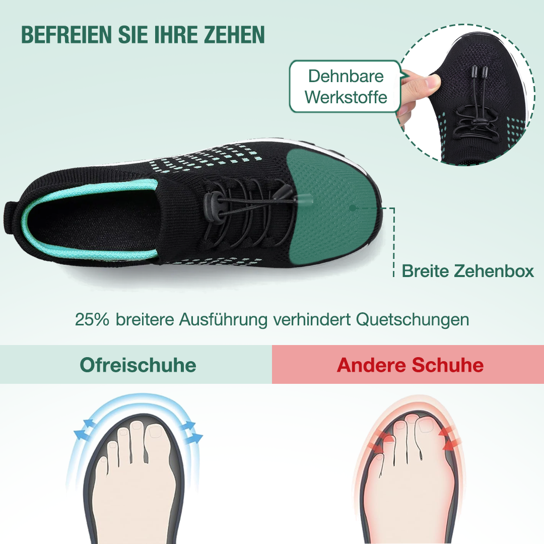 Ambulo Ergonomische Schuhe mit Dämpfung - Schwarz Grün