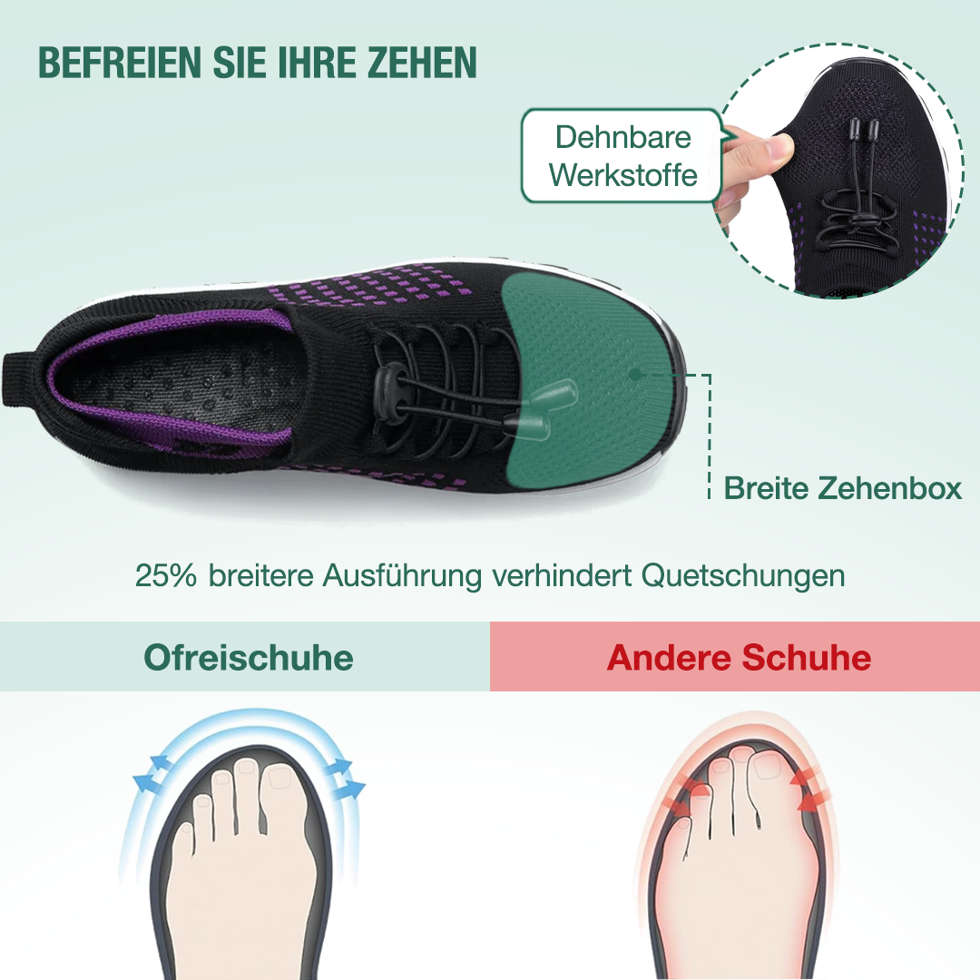 Ambulo Ortho Ergonomische Schuhe mit Dämpfung - Lila Schwarz