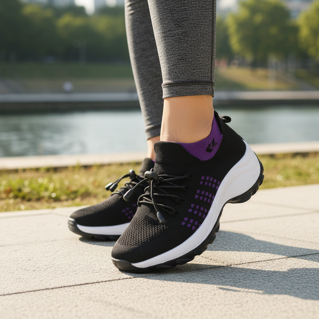 Ambulo Ortho Ergonomische Schuhe mit Dämpfung - Lila Schwarz
