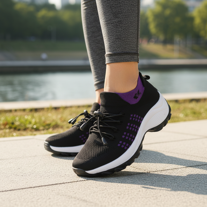 Ambulo Ortho Ergonomische Schuhe mit Dämpfung - Lila Schwarz