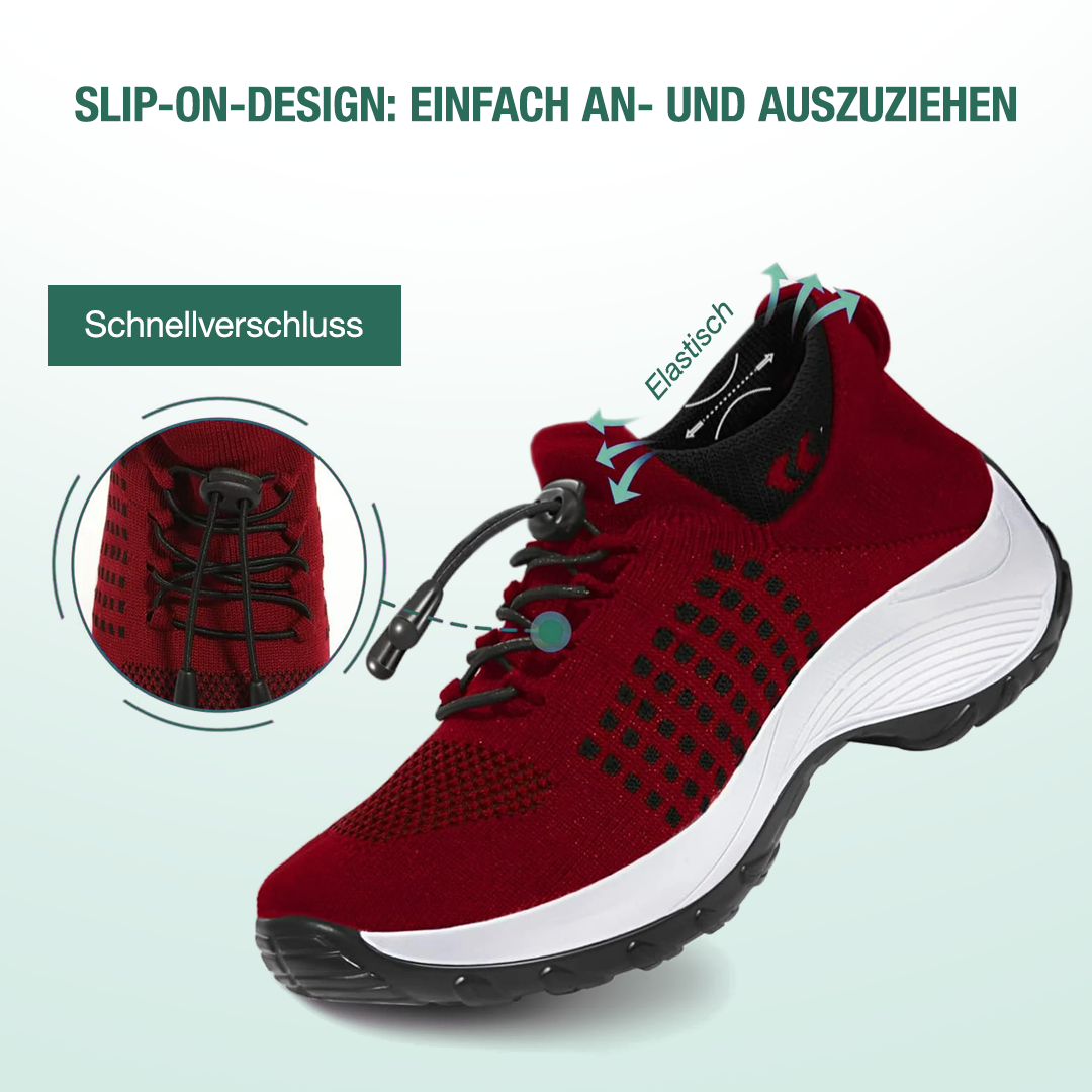 Ambulo Ortho Ergonomische Schuhe mit Dämpfung - Schwarz Rot