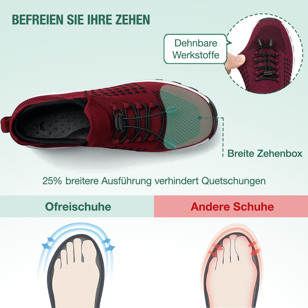 Ambulo Ortho Ergonomische Schuhe mit Dämpfung - Schwarz Rot