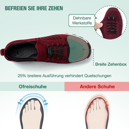 Ambulo Ortho Ergonomische Schuhe mit Dämpfung - Schwarz Rot