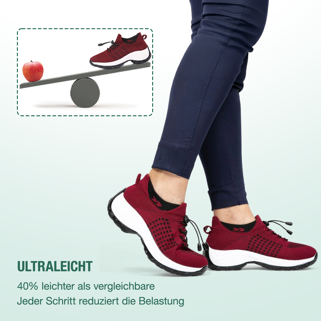 Ambulo Ortho Ergonomische Schuhe mit Dämpfung - Schwarz Rot