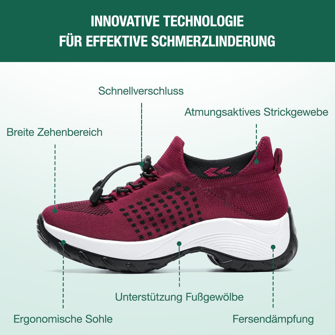 Ambulo Ortho Ergonomische Schuhe mit Dämpfung - Schwarz Rot
