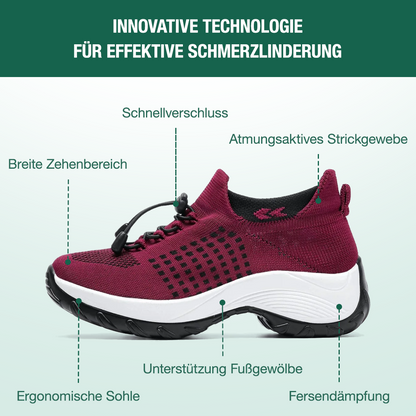 Ambulo Ortho Ergonomische Schuhe mit Dämpfung - Schwarz Rot